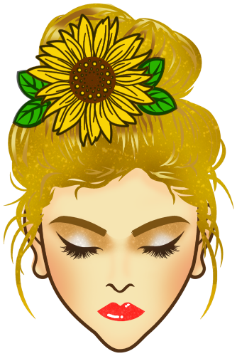 (309-04) Messy Bun Mom Sunflower