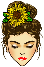 (309-04) Messy Bun Mom Sunflower