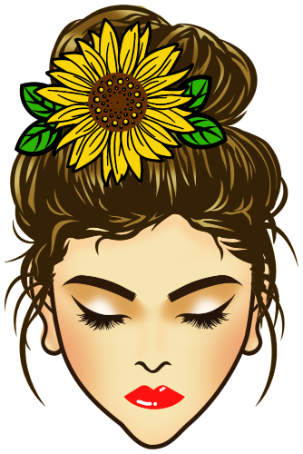 (309-04) Messy Bun Mom Sunflower