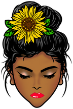 (309-04) Messy Bun Mom Sunflower