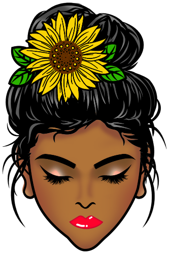 (309-04) Messy Bun Mom Sunflower