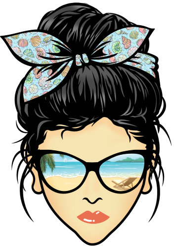 (309-05-1) Messy Bun Mom Beach Reflection Sunglasses