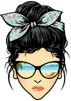 (309-05-1) Messy Bun Mom Beach Reflection Sunglasses