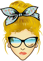 (309-05-1) Messy Bun Mom Beach Reflection Sunglasses