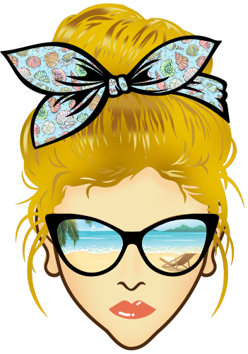 (309-05-1) Messy Bun Mom Beach Reflection Sunglasses