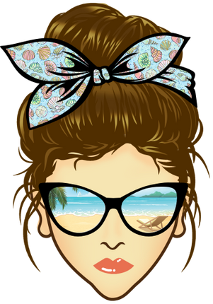 (309-05-1) Messy Bun Mom Beach Reflection Sunglasses