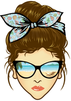 (309-05-1) Messy Bun Mom Beach Reflection Sunglasses