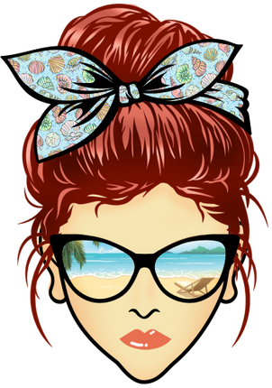 (309-05-1) Messy Bun Mom Beach Reflection Sunglasses