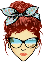 (309-05-1) Messy Bun Mom Beach Reflection Sunglasses