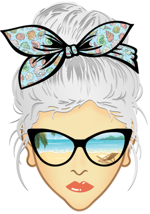 (309-05-1) Messy Bun Mom Beach Reflection Sunglasses