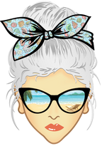 (309-05-1) Messy Bun Mom Beach Reflection Sunglasses