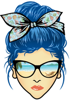 (309-05-1) Messy Bun Mom Beach Reflection Sunglasses