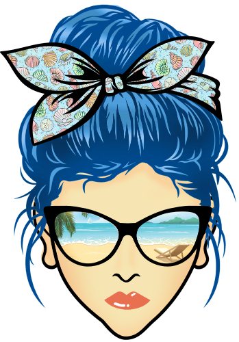 (309-05-1) Messy Bun Mom Beach Reflection Sunglasses