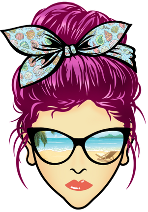 (309-05-1) Messy Bun Mom Beach Reflection Sunglasses