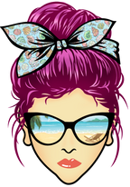 (309-05-1) Messy Bun Mom Beach Reflection Sunglasses