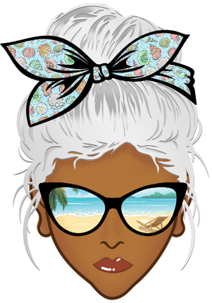 (309-05-2) African American Messy Bun Mom Beach Reflection Sunglasses
