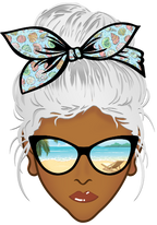 (309-05-2) African American Messy Bun Mom Beach Reflection Sunglasses