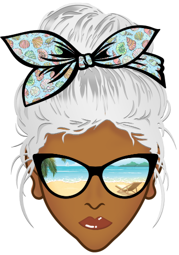 (309-05-2) African American Messy Bun Mom Beach Reflection Sunglasses