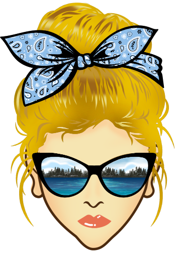 (309-06-1) Messy Bun Mom Lake Reflection Sunglasses
