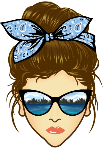 (309-06-1) Messy Bun Mom Lake Reflection Sunglasses
