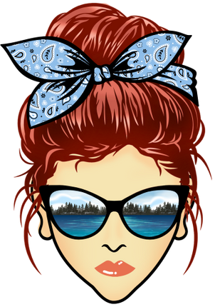 (309-06-1) Messy Bun Mom Lake Reflection Sunglasses