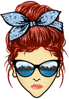 (309-06-1) Messy Bun Mom Lake Reflection Sunglasses