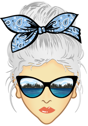 (309-06-1) Messy Bun Mom Lake Reflection Sunglasses