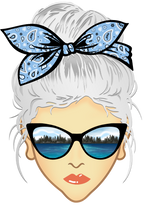 (309-06-1) Messy Bun Mom Lake Reflection Sunglasses