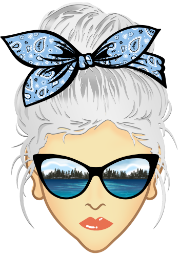 (309-06-1) Messy Bun Mom Lake Reflection Sunglasses