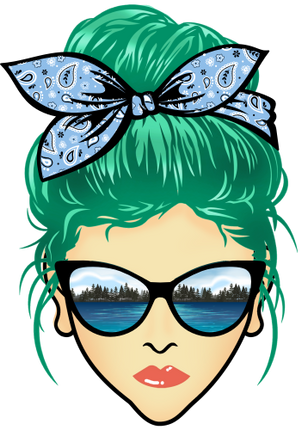 (309-06-1) Messy Bun Mom Lake Reflection Sunglasses