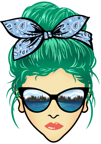 (309-06-1) Messy Bun Mom Lake Reflection Sunglasses