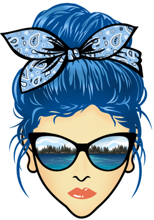 (309-06-1) Messy Bun Mom Lake Reflection Sunglasses