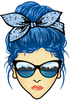 (309-06-1) Messy Bun Mom Lake Reflection Sunglasses
