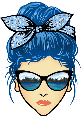 (309-06-1) Messy Bun Mom Lake Reflection Sunglasses