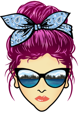 (309-06-1) Messy Bun Mom Lake Reflection Sunglasses