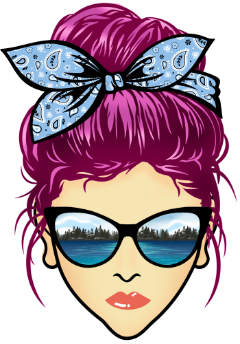(309-06-1) Messy Bun Mom Lake Reflection Sunglasses