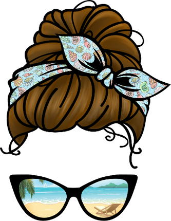 (309-09) Messy Bun Mom Beach Reflection Sunglasses