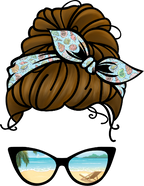 (309-09) Messy Bun Mom Beach Reflection Sunglasses
