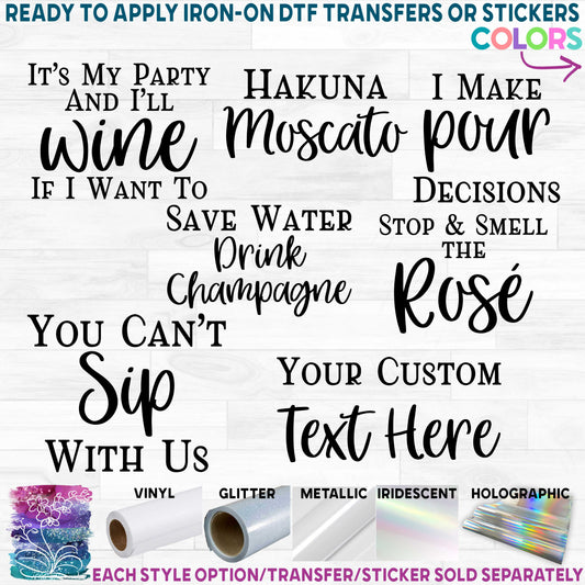 (s310-F) Wine Phrases Custom Text