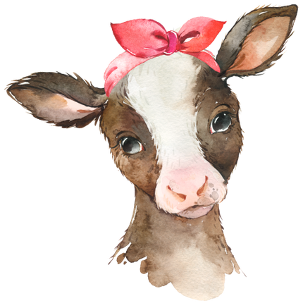 (s313-1-1A-1) Baby Cow Red Bandana Headband