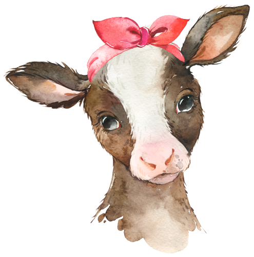 (s313-1-1A-1) Baby Cow Red Bandana Headband