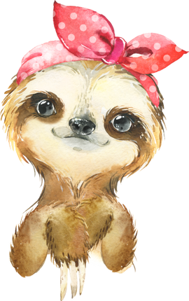 (s313-1-2A-3) Baby Sloth Red Bandana Headband