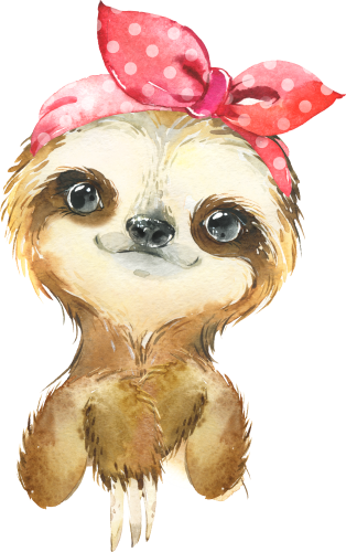 (s313-1-2A-3) Baby Sloth Red Bandana Headband