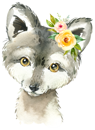 (s313-1-3A-53) Baby Wolf Flowers