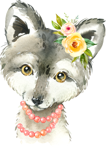 (s313-1-3A-53_7) Baby Wolf Flowers Pearl Necklace