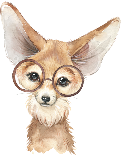 (s313-1-4A-22) Baby Fennec Fox Glasses