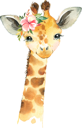(s313-1-2B-41) Baby Giraffe Flowers