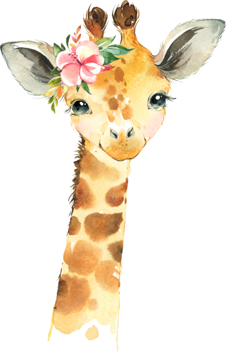 (s313-1-2B-41) Baby Giraffe Flowers