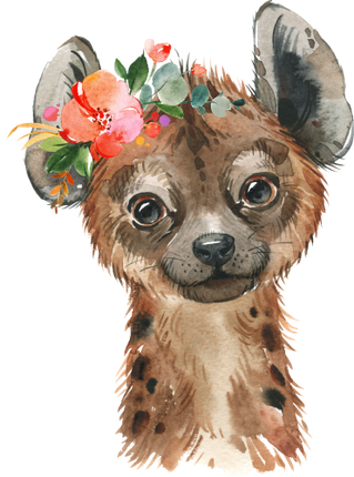 (s313-1-4B-40) Baby Hyena Flowers