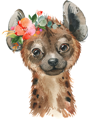 (s313-1-4B-40) Baby Hyena Flowers